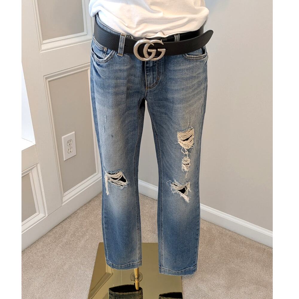 Dolce & Gabbana "Pretty" Distressed Blue Denim Jeans